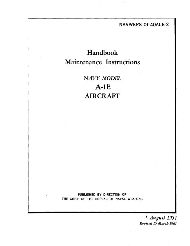 Mcdonnell Douglas A-1E 1954 Maintenance Instructions (01-40Ale-2) 1