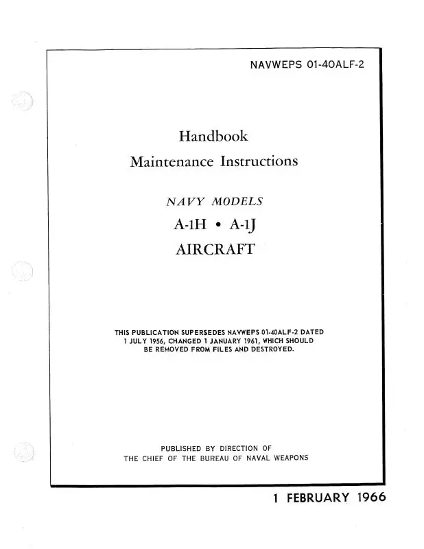 Mcdonnell Douglas A-1H & A-1J 1966 Maintenance Instructions (01-40Alf-2) 1