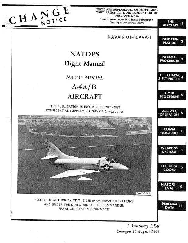 Mcdonnell Douglas A-4A & A-4B 1966 Flight Manual (01-40Ava-1) 1