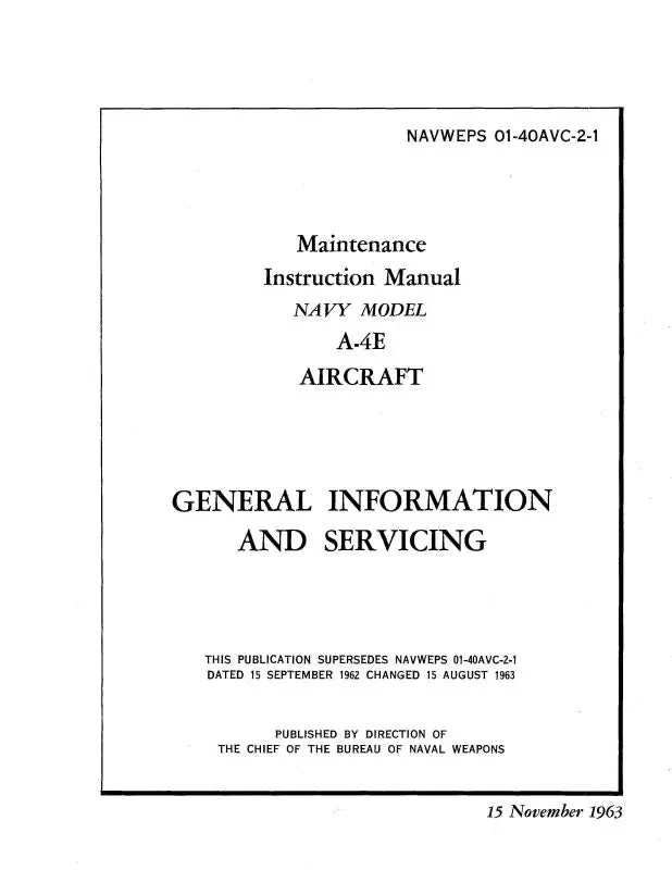 Mcdonnell Douglas A-4E 1963 Maintenance Instructions (01-40Avc-2-1) 1