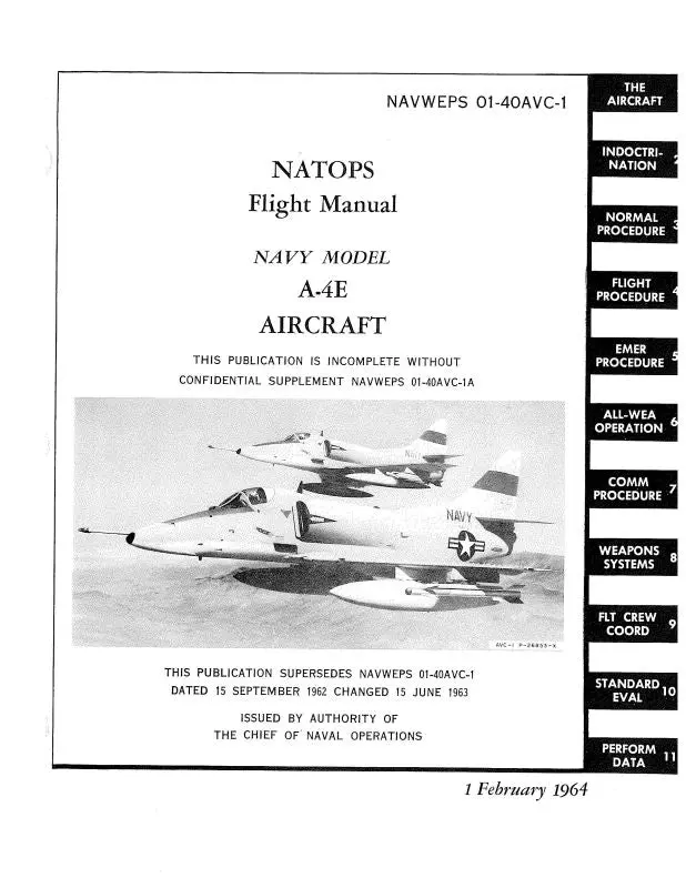 Mcdonnell Douglas A-4E 1964 Flight Manual (01-40Avc-1) 1