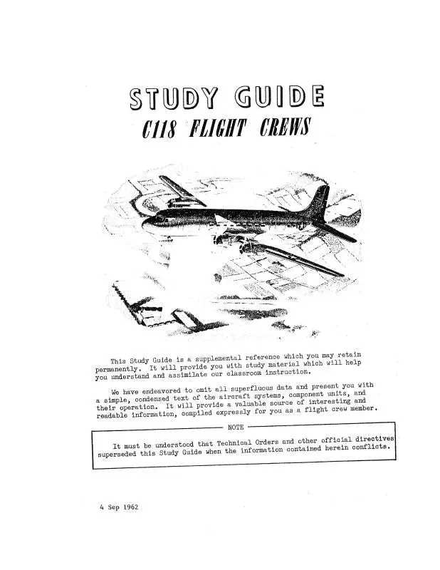 Mcdonnell Douglas C-118 Flight Crews 1962 Study Guide (Mcc118-62-F-C) 1
