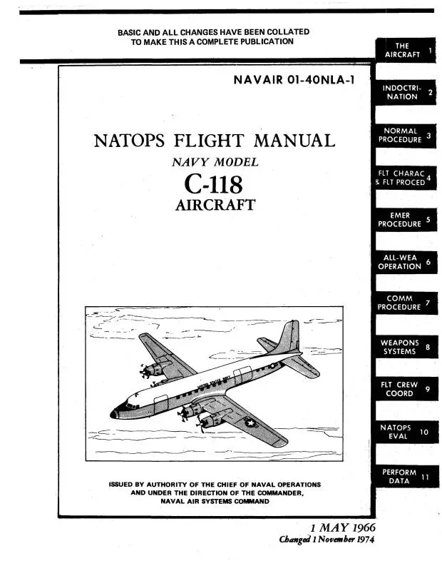 Mcdonnell Douglas C-118 Navy 1966 Flight Manual (01-40Nla-1) 1