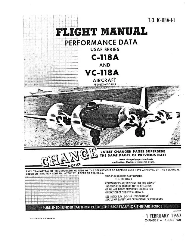 Mcdonnell Douglas C-118A, Vc-118A 1967 Flight Manual (1C-118A-1-1) 1