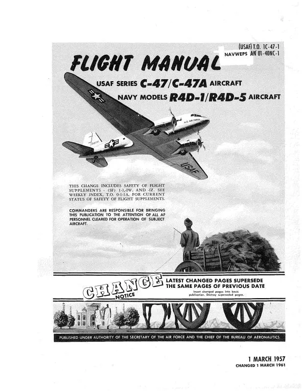 Mcdonnell Douglas C-47,A Army & R4d-1,5 Navy Pilot's Flight Operating Instructions (01-40Nc-1) 1