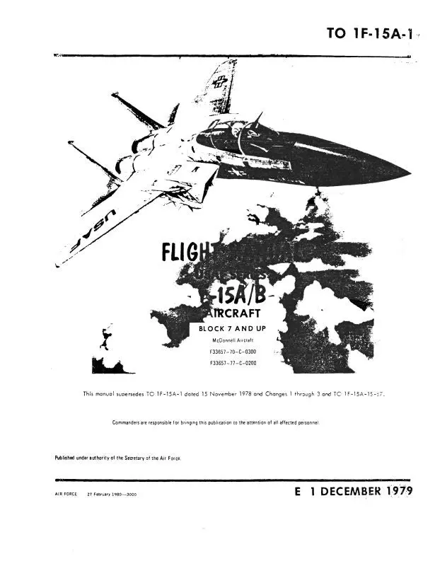 Mcdonnell Douglas F-15A, B 1979 Flight Manual (1F-15A-1) 1