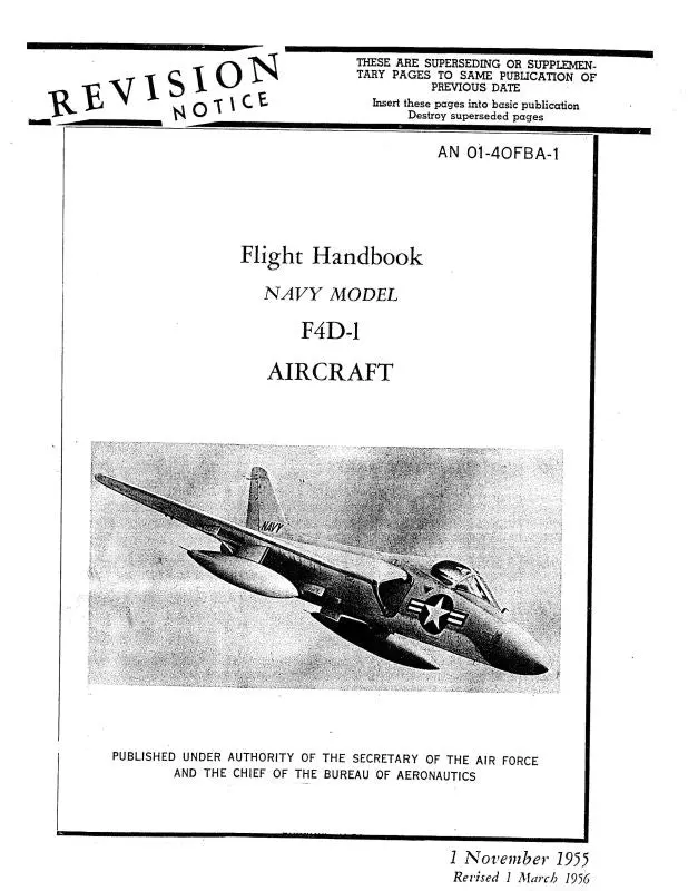 Mcdonnell Douglas F4d-1 1955 Flight Handbook (01-40Fba-1) 1