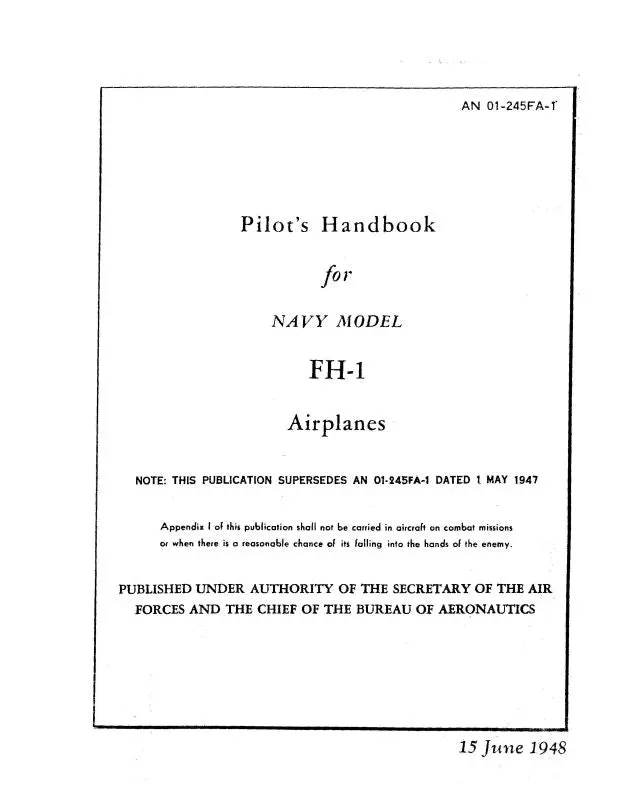 Mcdonnell Douglas Fh-1 1948 Pilot's Handbook (01-245Fa-1) 1