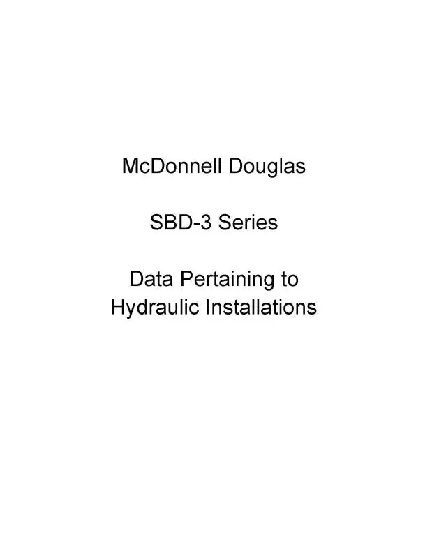 Mcdonnell Douglas Sbd-3 Series Data Pertaining To Hydraulic Installations (Mcsbd3-D-C) 1