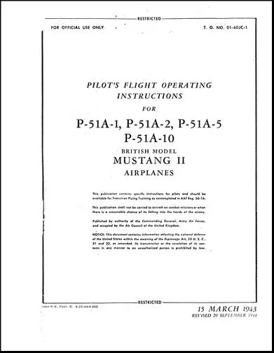 North American P-51 Mustang Flight Operating Instructions (01-60Jb-1) 1