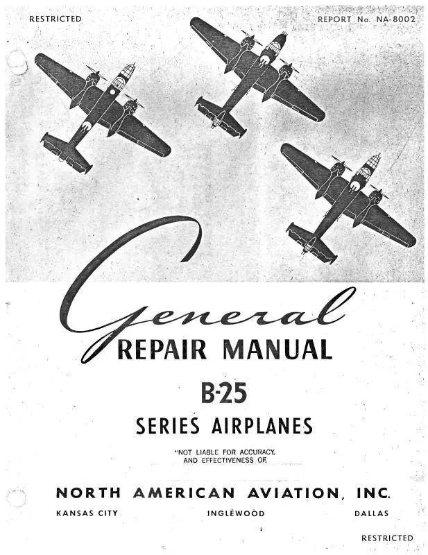 North American B-25 Series General Repair Manual (Na-8002) 1