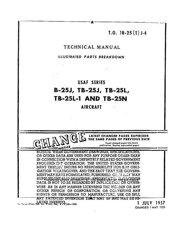 North American B-25J Series Parts Catalog (1B-25(T)J-4) 1