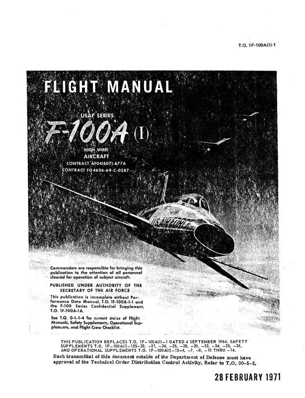 North American F-100A,C,D,F 1967 Flight Manual (1F-100A-1-1) 1