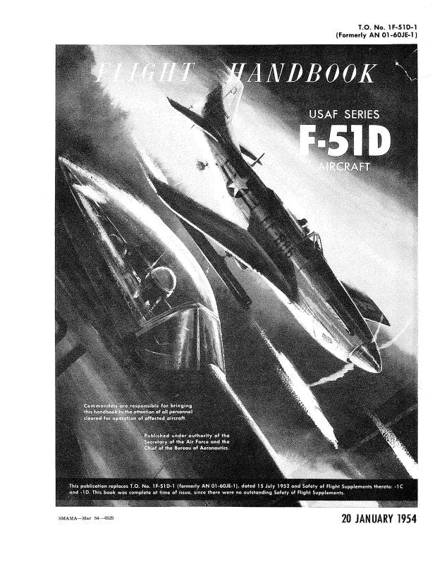 North American F-51D 1954 Flight Handbook (To#-1F-51D-1) 1