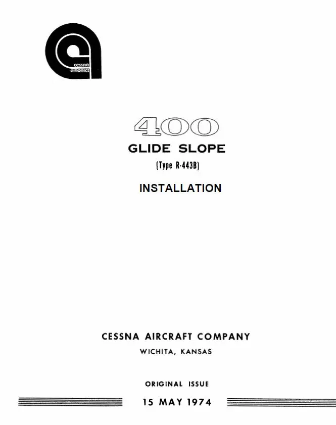 Cessna R-443B Glide Slope Installation (Cer443bin) 1