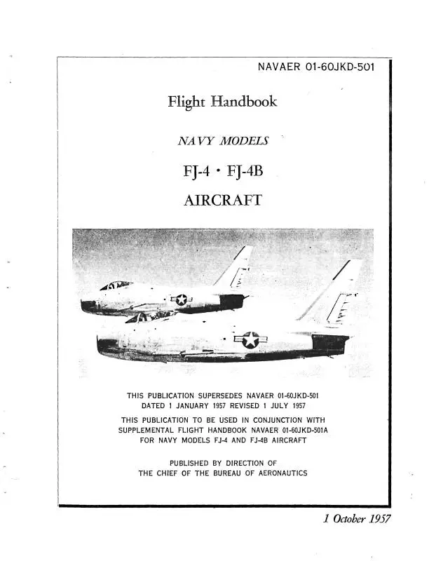 North American Fj-4 & Fj-4B 1957 Flight Handbook (01-60Jkd-501) 1