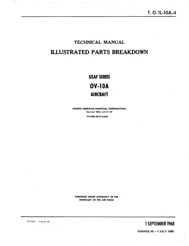 North American Ov-10A 1968 Illustrated Parts Breakdown (1L-10A-4) 1