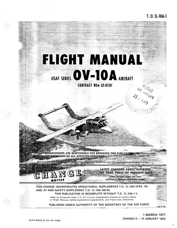 North American Ov-10A Usaf 1971 Flight Manual (1L-10A-1) 1