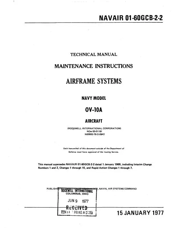 North American Bronco Ov-10A 1977 Maintenance Instructions (01-60Gcb-2-2) 1