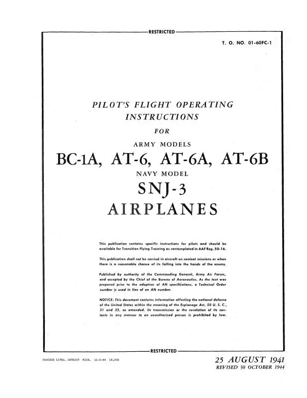 North American Snj-3 Series Information Manual (Nasnj3-F-C) 1