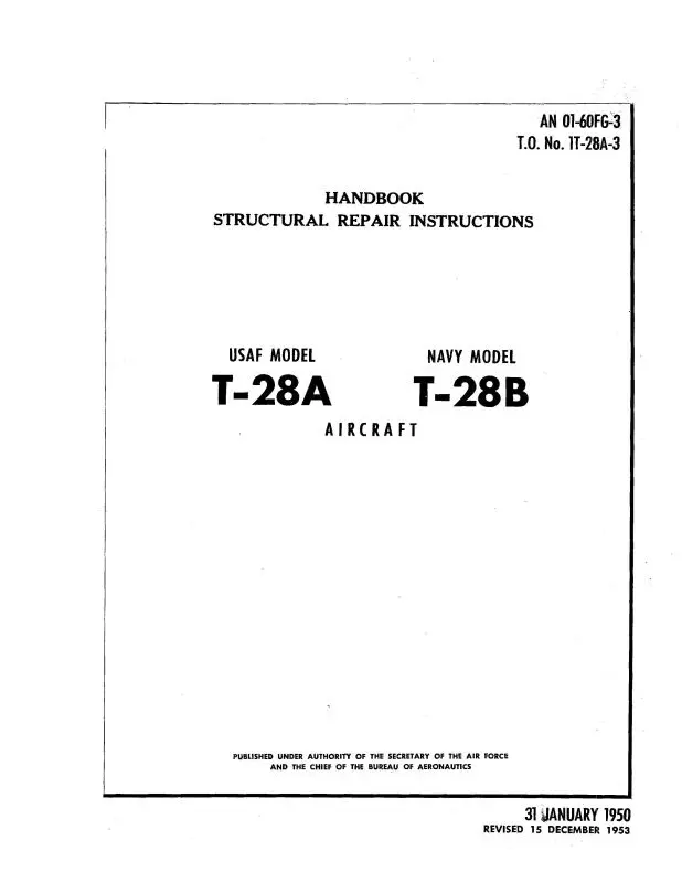 North American T-28A 1950 Structural Repair Instructions (01-60Fg-3) 1