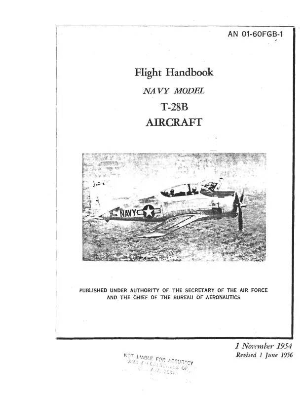 North American T-28B 1954 Flight Handbook (01-60Fgb-1) 1