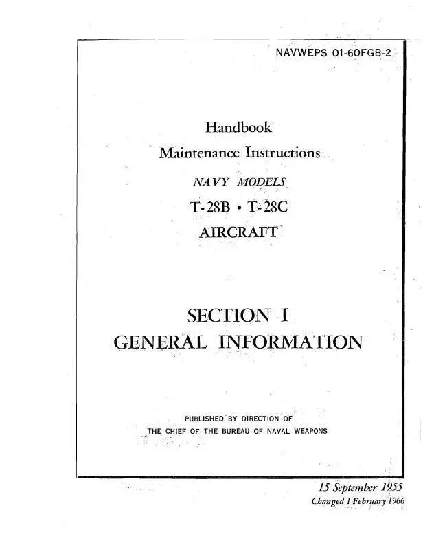 North American T-28B, C 1955 Maintenance Instructions (01-60Fgb-2) 1