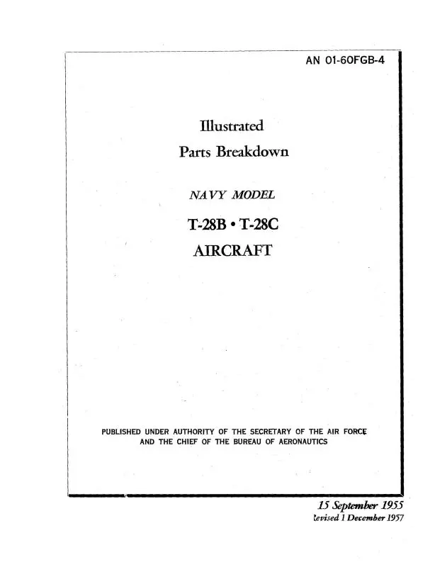North American T-28B & T-28C 1964 Illustrated Parts Breakdown (01-60Fgb-4) 1