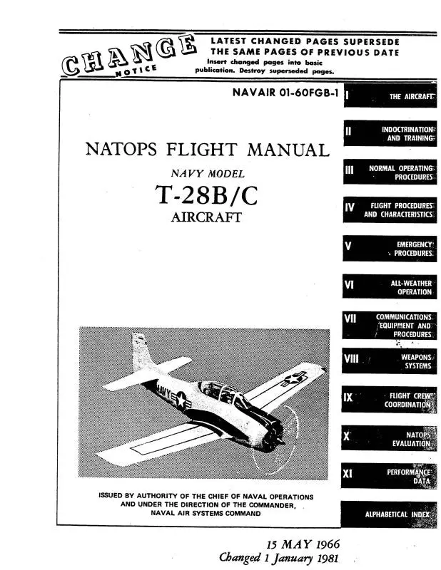 North American T-28B, C 1966 Flight Manual (01-60Fgb-1) 1