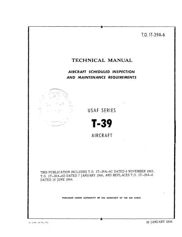 North American T-39 1966 Inspection & Maintenance Requirements (1T-39A-6) 1