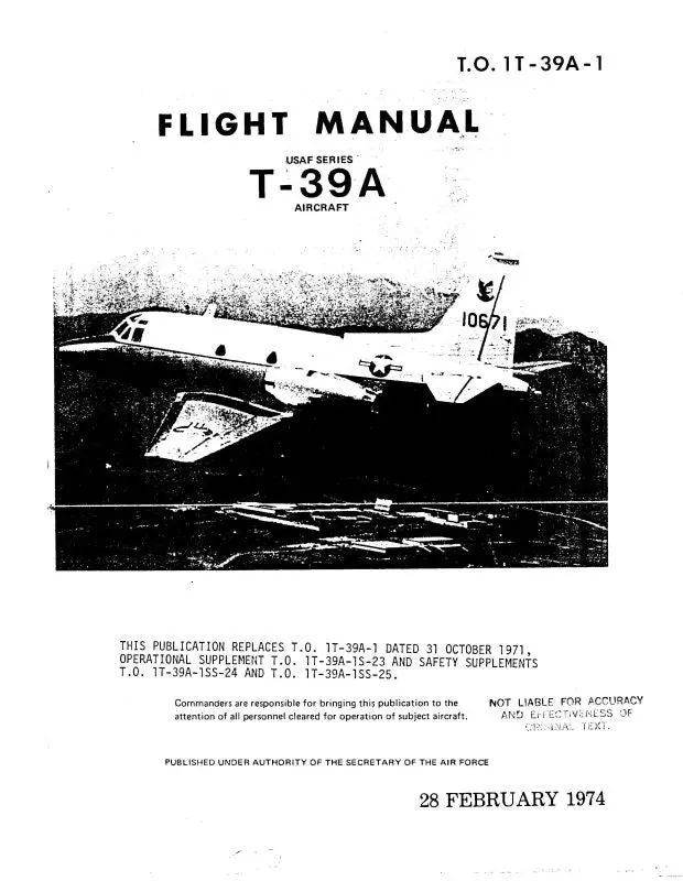 North American T-39A 1974 Flight Manual (1T-39A-1) 1