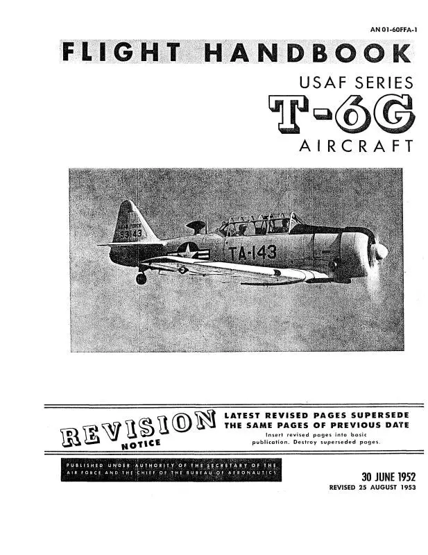 North American T-6G 1952 Flight Handbook (01-60Ffa-1) 1