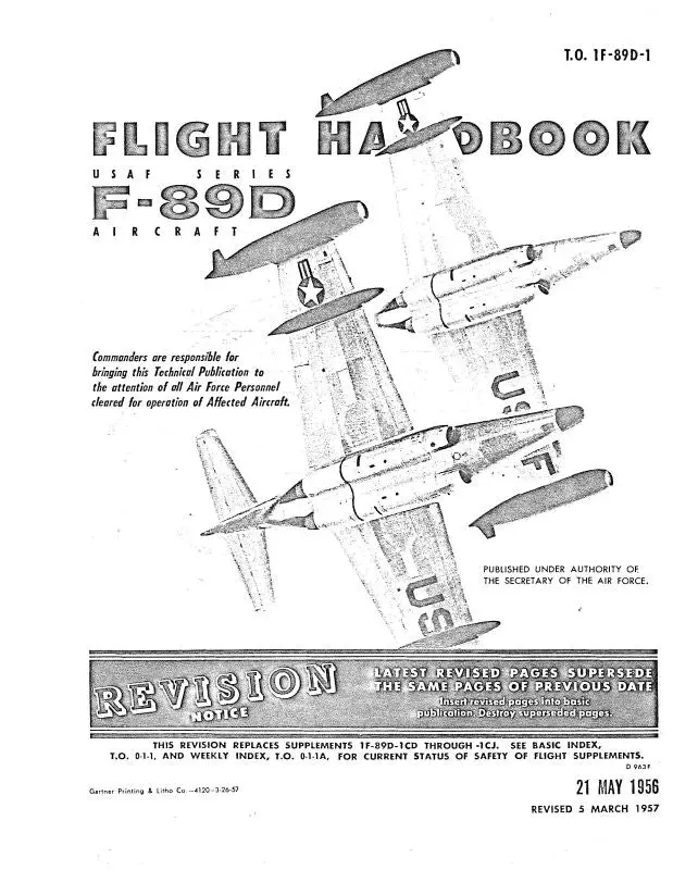 Northrop Aircraft Inc. F-89D 1956 Flight Handbook (1F-89D-1) 1