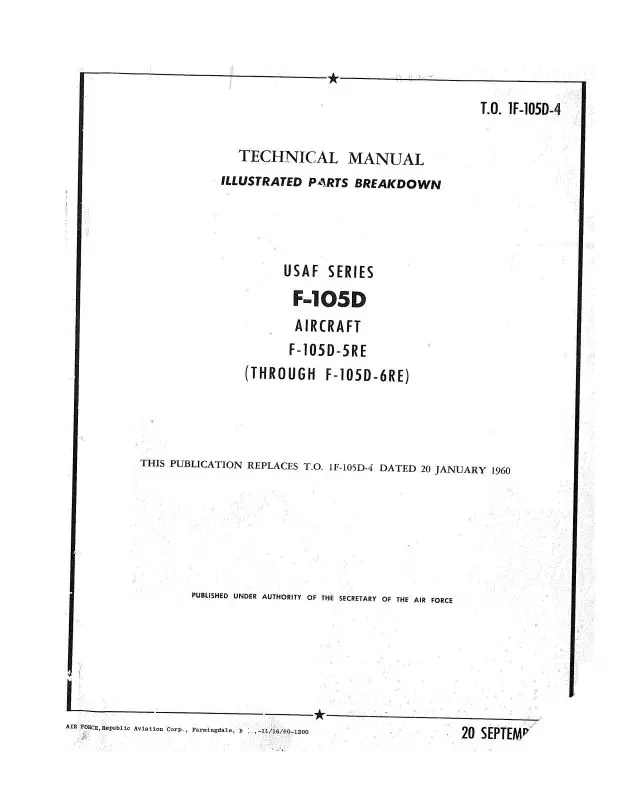 Republic Aviation F-105D-5Re Thru F-105D-6Re Illustrated Parts Breakdown (1F-105D-4) 1