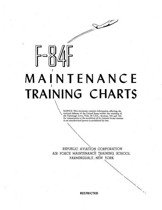 Republic Airlines F-84F Maint. Training Charts Maintenance Training Charts (Ref84f-Mtr-C) 1