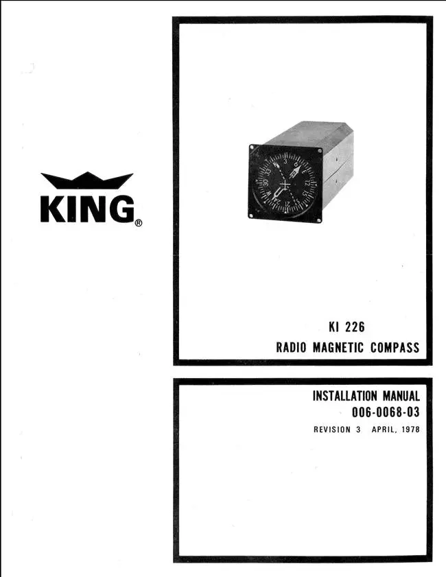 King Ki 226 Radio Magnetic Compass Maintenance-Overhaul Manual-Installation (006-0068-03) 1