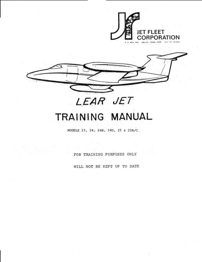 Lear Jet Models 23, 24, 24B, 24D, 25, 25B-C Training Manual 1