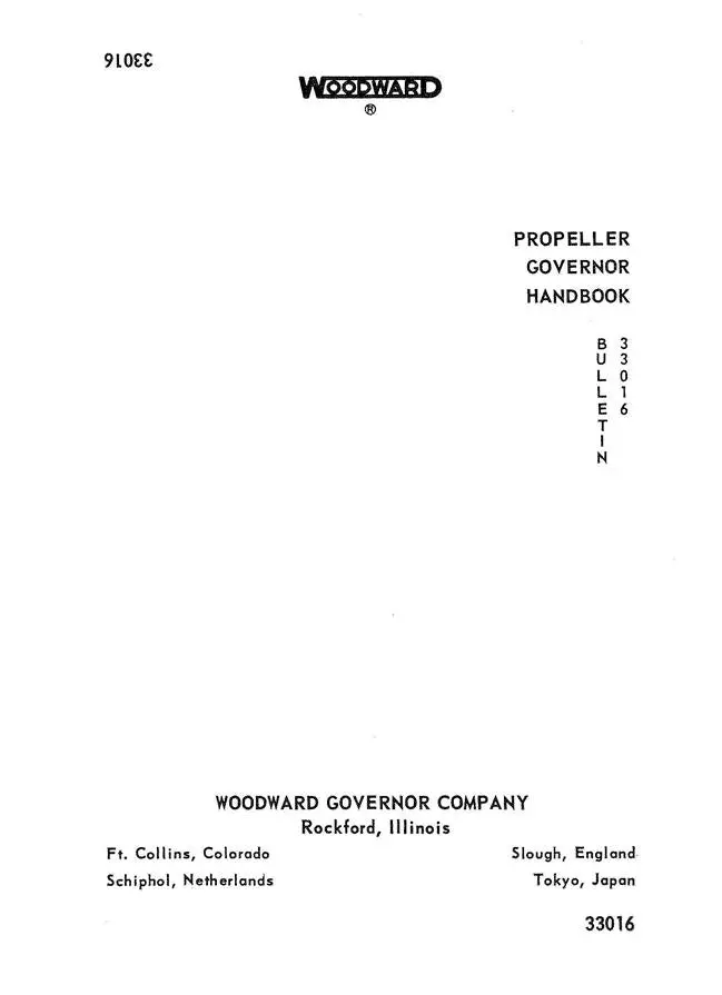 Woodward Propeller Governor Handbook 1963 Bulletin 33016 (33016) 1