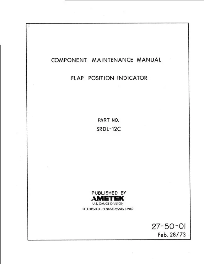 Ametek Srdl-12C Flap Position Indicator Component Maintenance Manual (Srdl-12C) 1