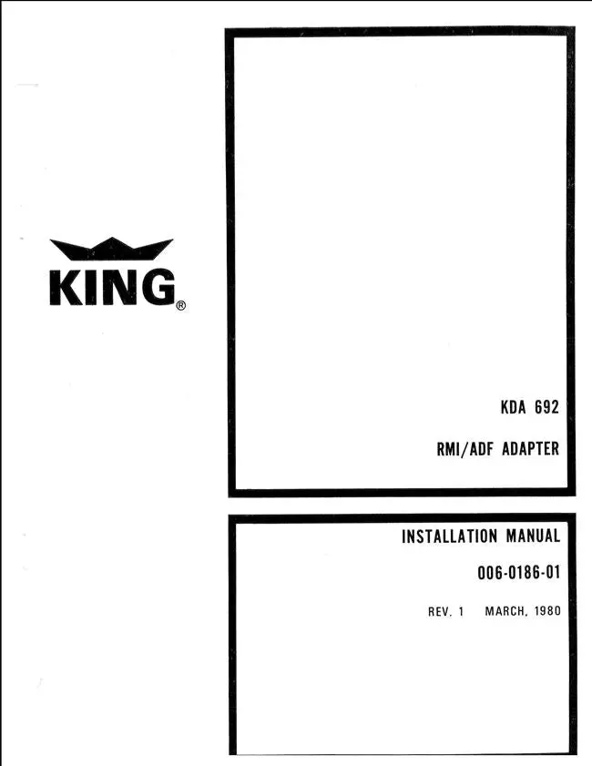 King Kda 692 Rmi-Adf Adapter Installation Manual (006-0186-01) 1