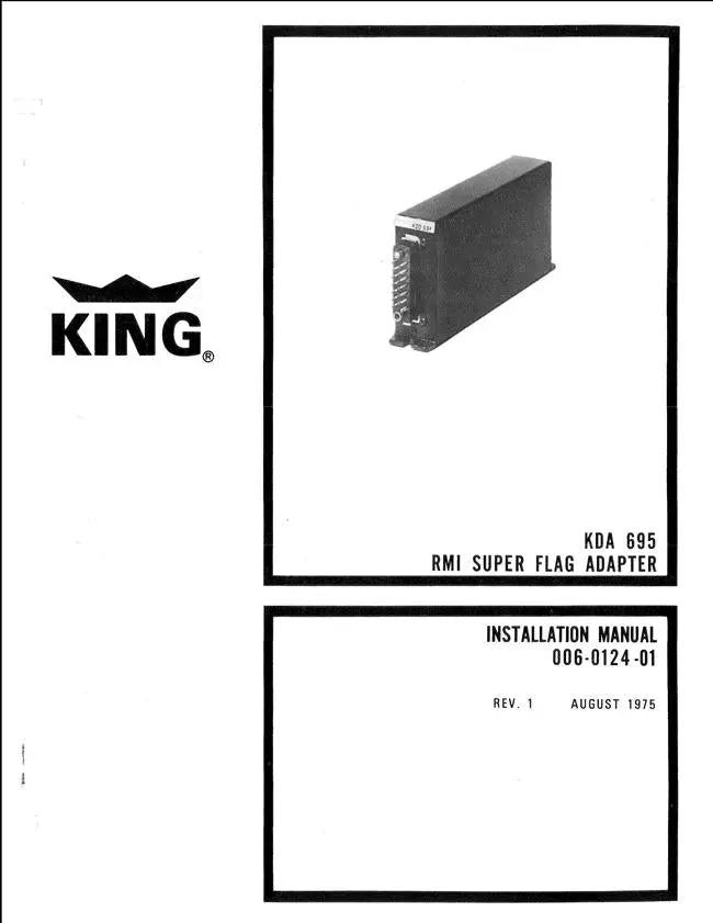 King Kda 695 Rmi Super Flag Adapter Installation Manual (006-0124-01) 1