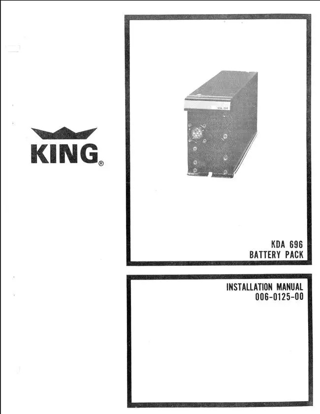 King Kda 696 Battery Pack Installation Manual (006-0125-00) 1