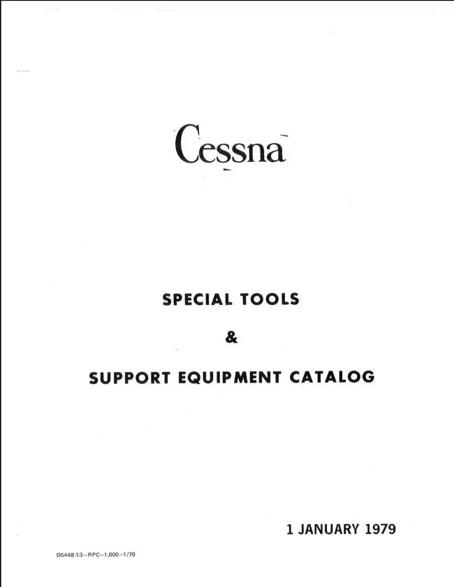 Cessna Special Tools & Support Equipment Catalog 1