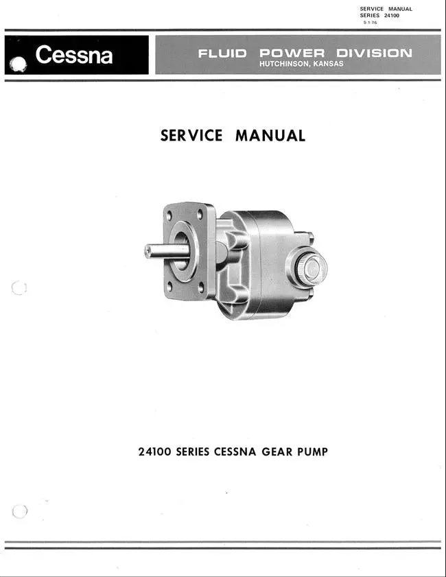 Cessna Fluid Power Division 24100 Series Gear Pump Service Manual 1