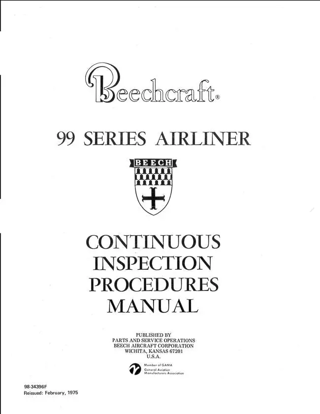 Beech 99 Series Airliner Continuous Inspection Procedures Manual 1