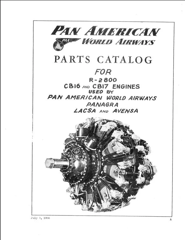 Pan Am R-2800 Cb16 And Cb17 Engines Parts Catalog 1