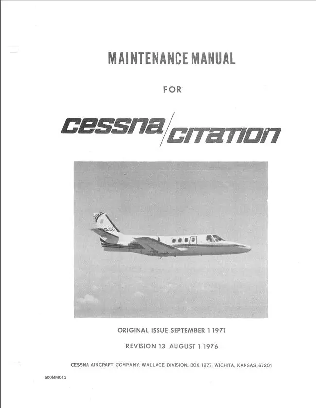 Cessna Citation 500 Series Maintenance Manual (2 Vol) 1
