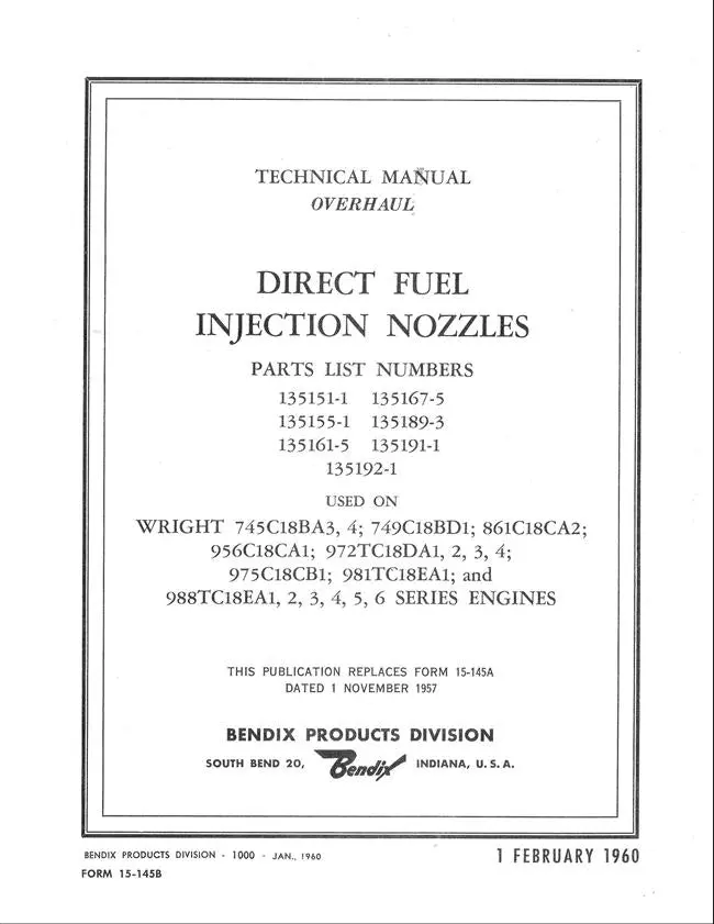 Bendix Direct Fuel Injection Nozzles Overhaul Manual 1