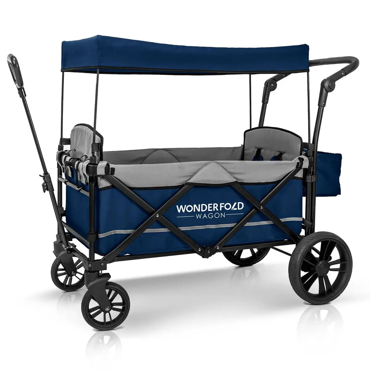 X2 Pull & Push Double Stroller Wagon (2 Seater) Navy Blue -Wonderfold 1