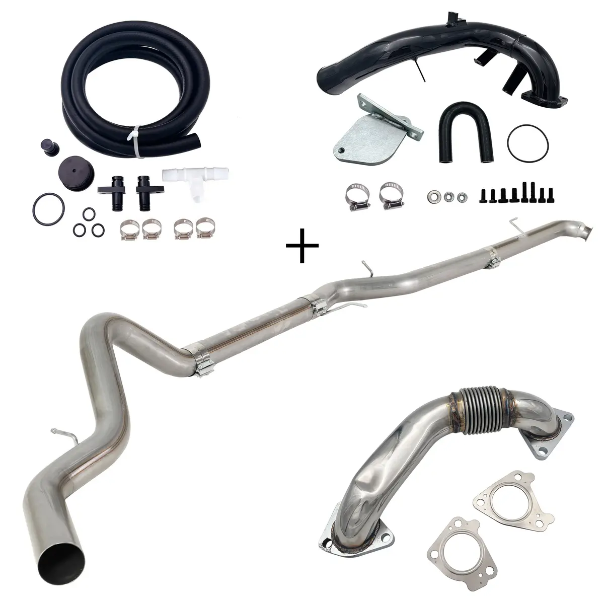 Trucktok 2007.5-2010 6.6L Duramax Lmm 4"/5"  Dp-Back Dpf Pipe & Egr Delete Kit 1